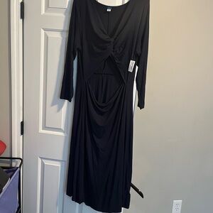 Elegant Blue dress with mid cut out twist